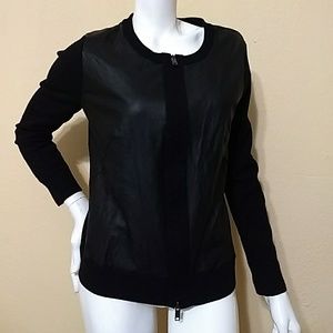 ❄️DKNY leather cardigan
